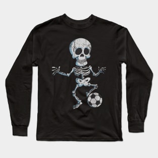 Halloween Skeleton Soccer Long Sleeve T-Shirt